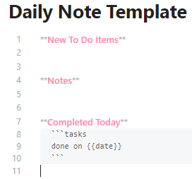 Daily Note Template